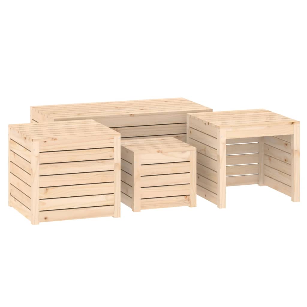 4-delige Tuinboxset massief grenenhout - Afbeelding 2