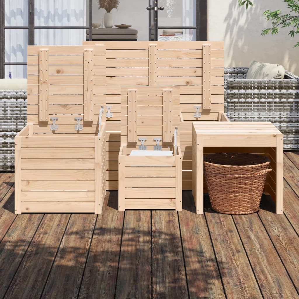 4-delige Tuinboxset massief grenenhout - Afbeelding 3