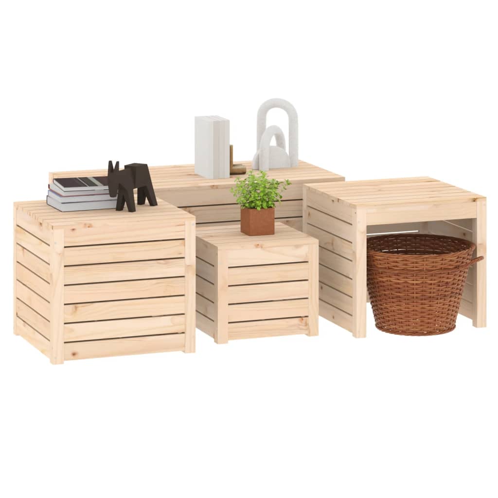 4-delige Tuinboxset massief grenenhout - Afbeelding 4