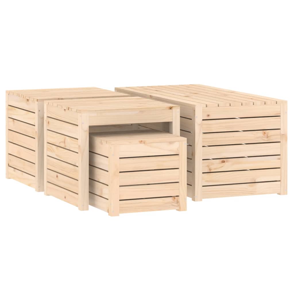 4-delige Tuinboxset massief grenenhout - Afbeelding 5