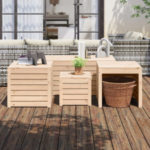 4-delige Tuinboxset massief grenenhout