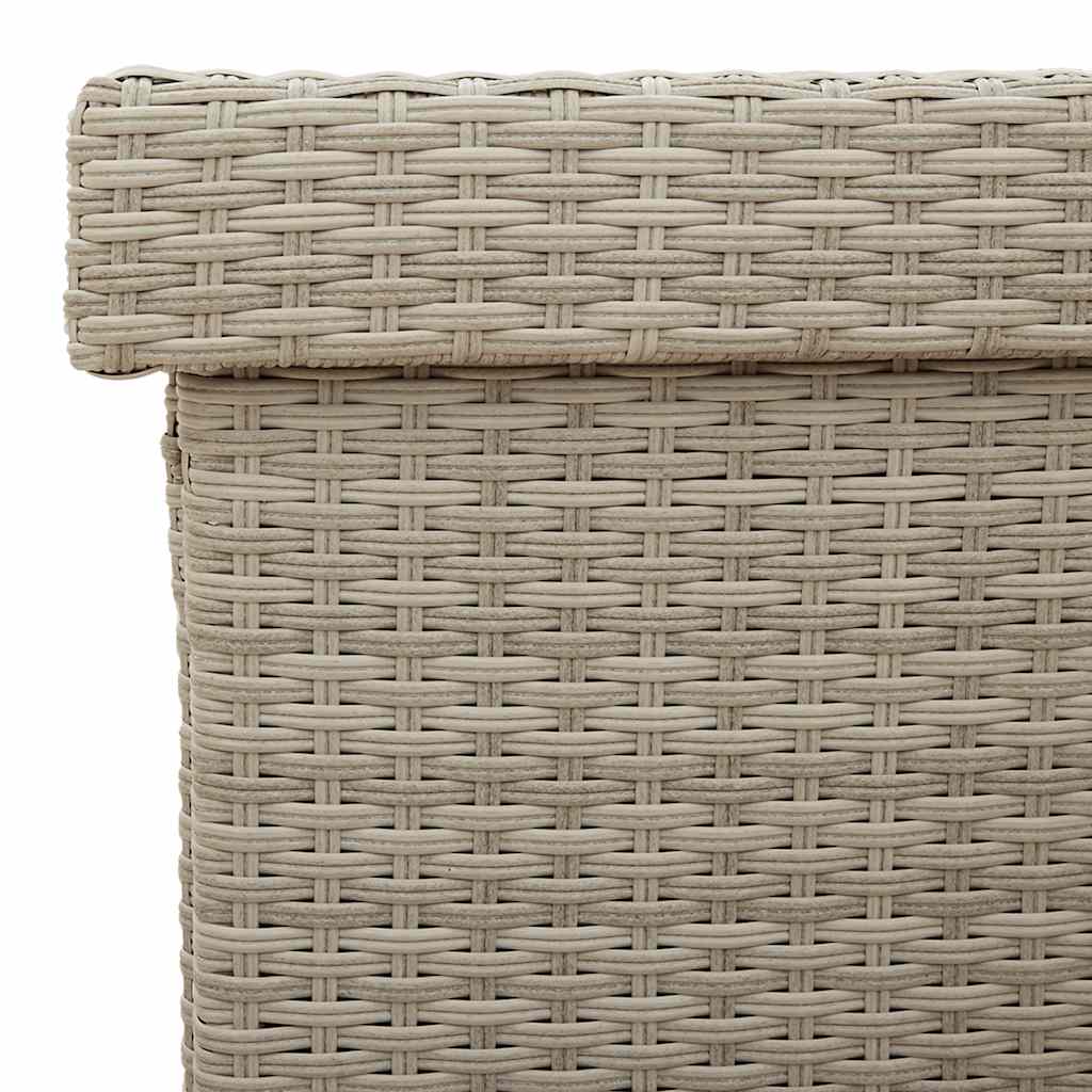 Tuinbox met wielen 160x55x75 cm poly rattan lichtgrijs - Afbeelding 11