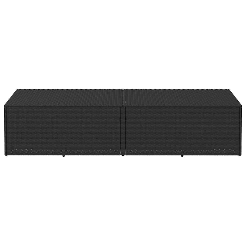 Tuinbox 220x50x58 cm poly rattan zwart - Afbeelding 3