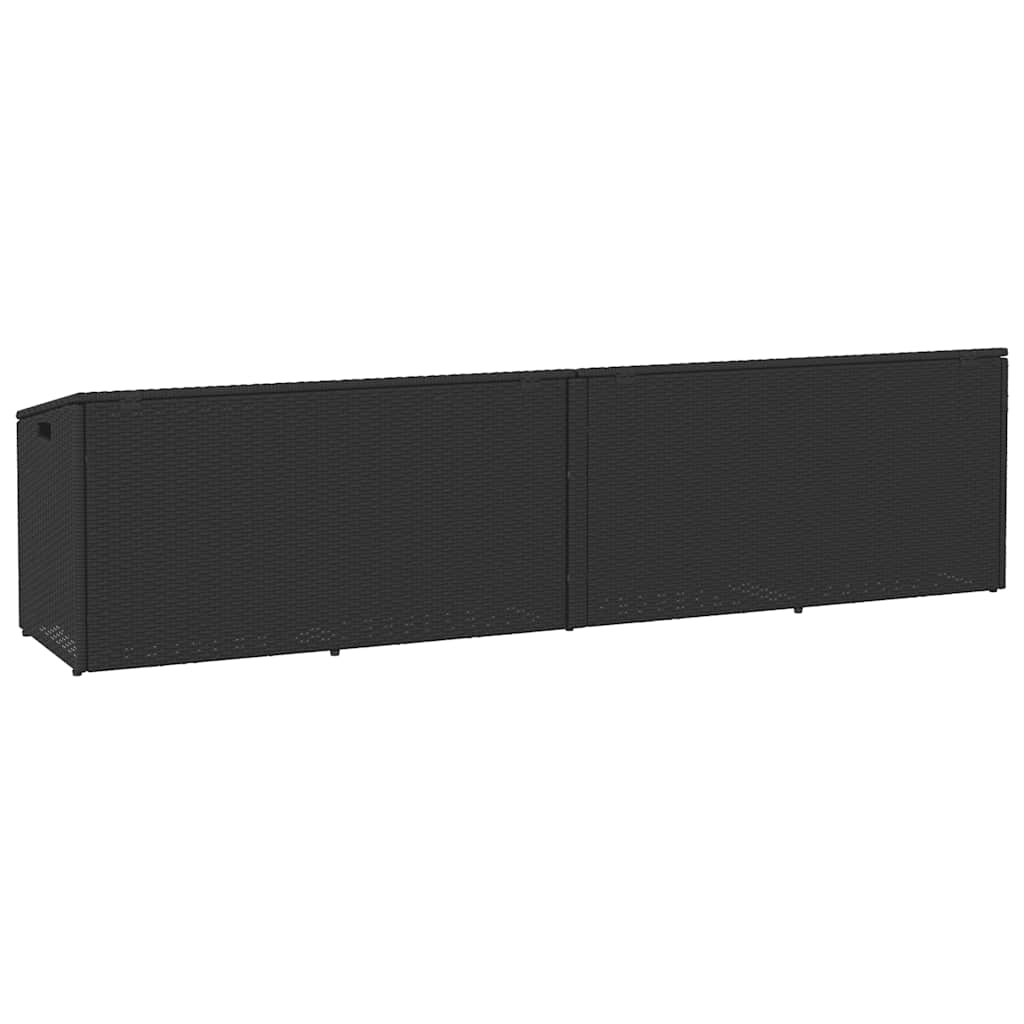 Tuinbox 220x50x58 cm poly rattan zwart - Afbeelding 6