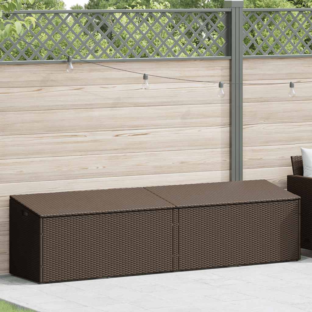 Tuinbox 220x50x58 cm poly rattan bruin - Afbeelding 2