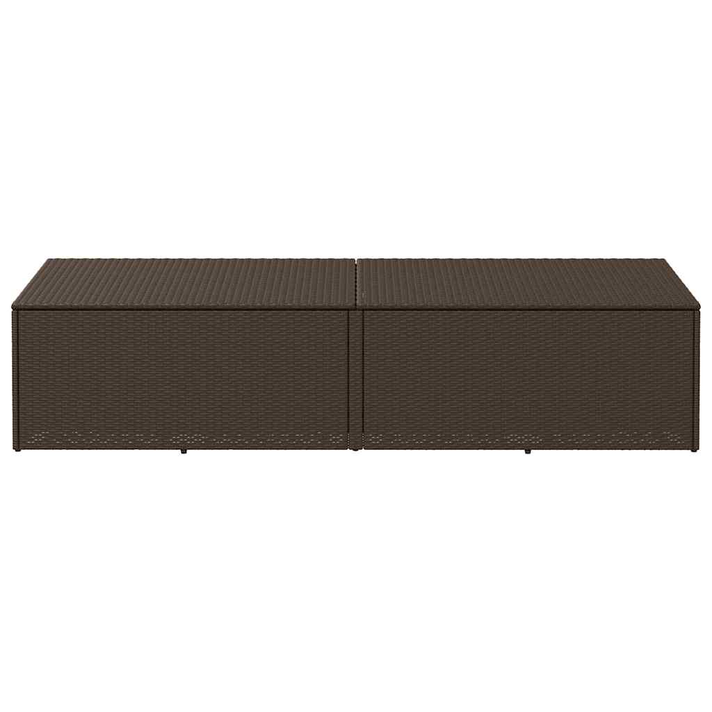 Tuinbox 220x50x58 cm poly rattan bruin - Afbeelding 3