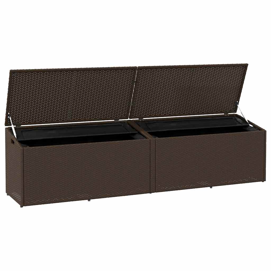 Tuinbox 220x50x58 cm poly rattan bruin - Afbeelding 4