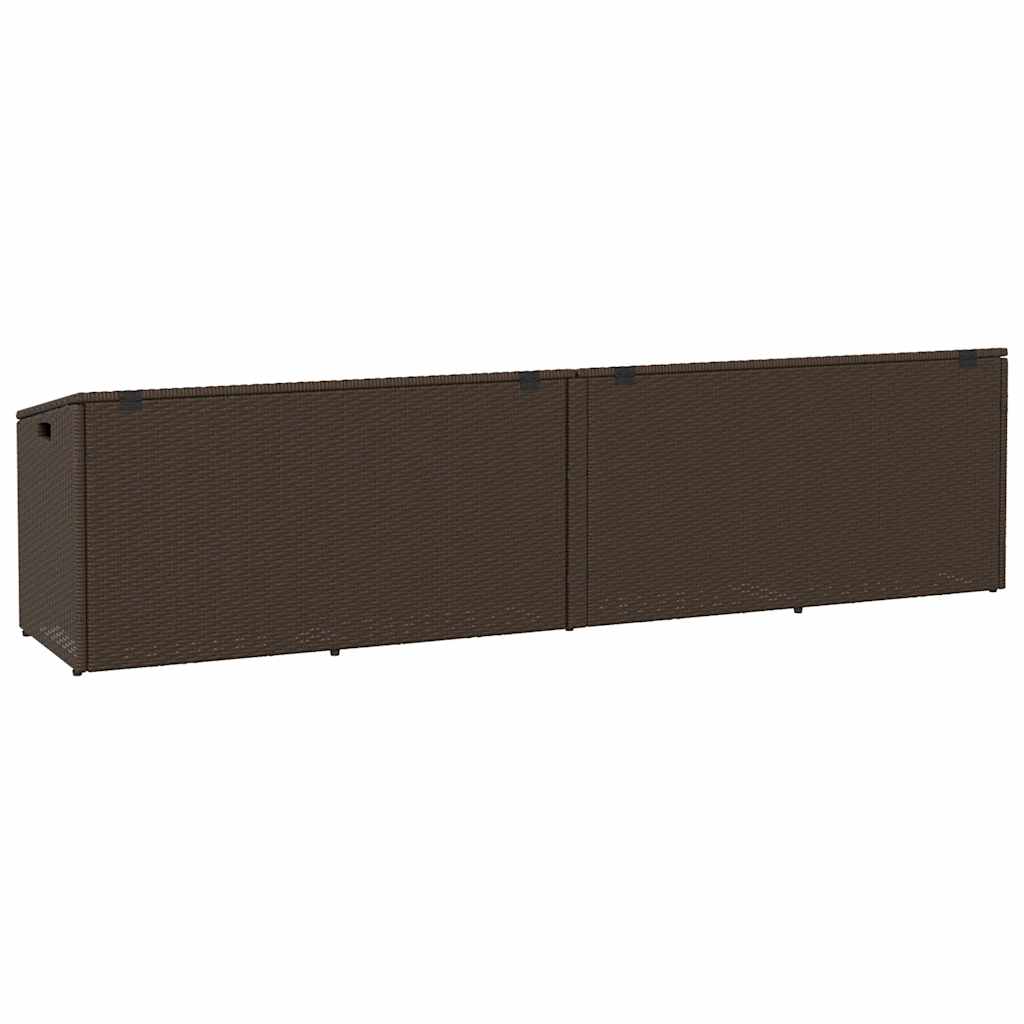 Tuinbox 220x50x58 cm poly rattan bruin - Afbeelding 6