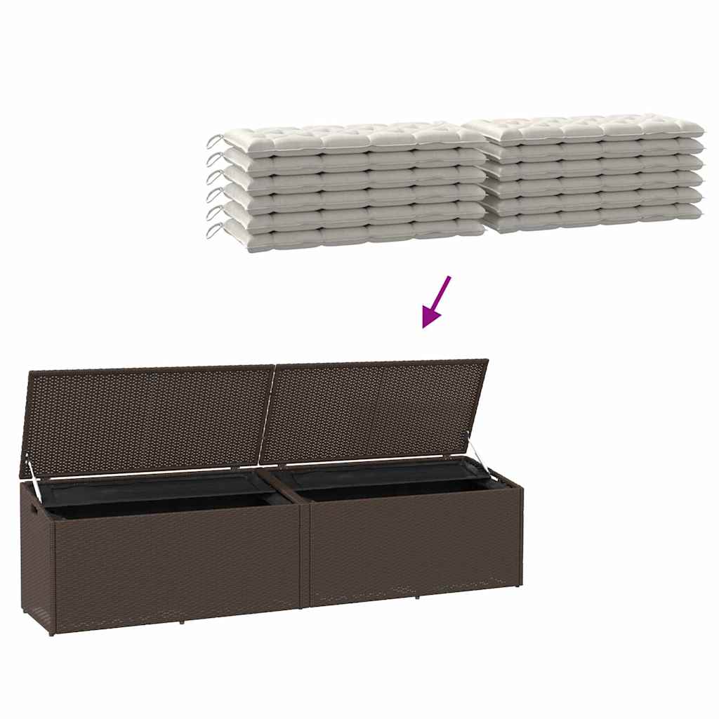 Tuinbox 220x50x58 cm poly rattan bruin - Afbeelding 7