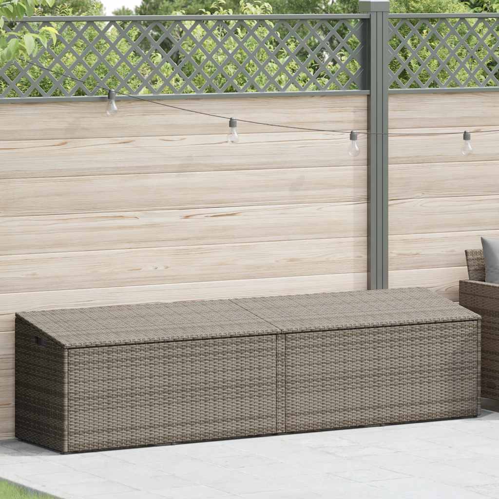 Tuinbox 220x50x58 cm poly rattan grijs - Afbeelding 2