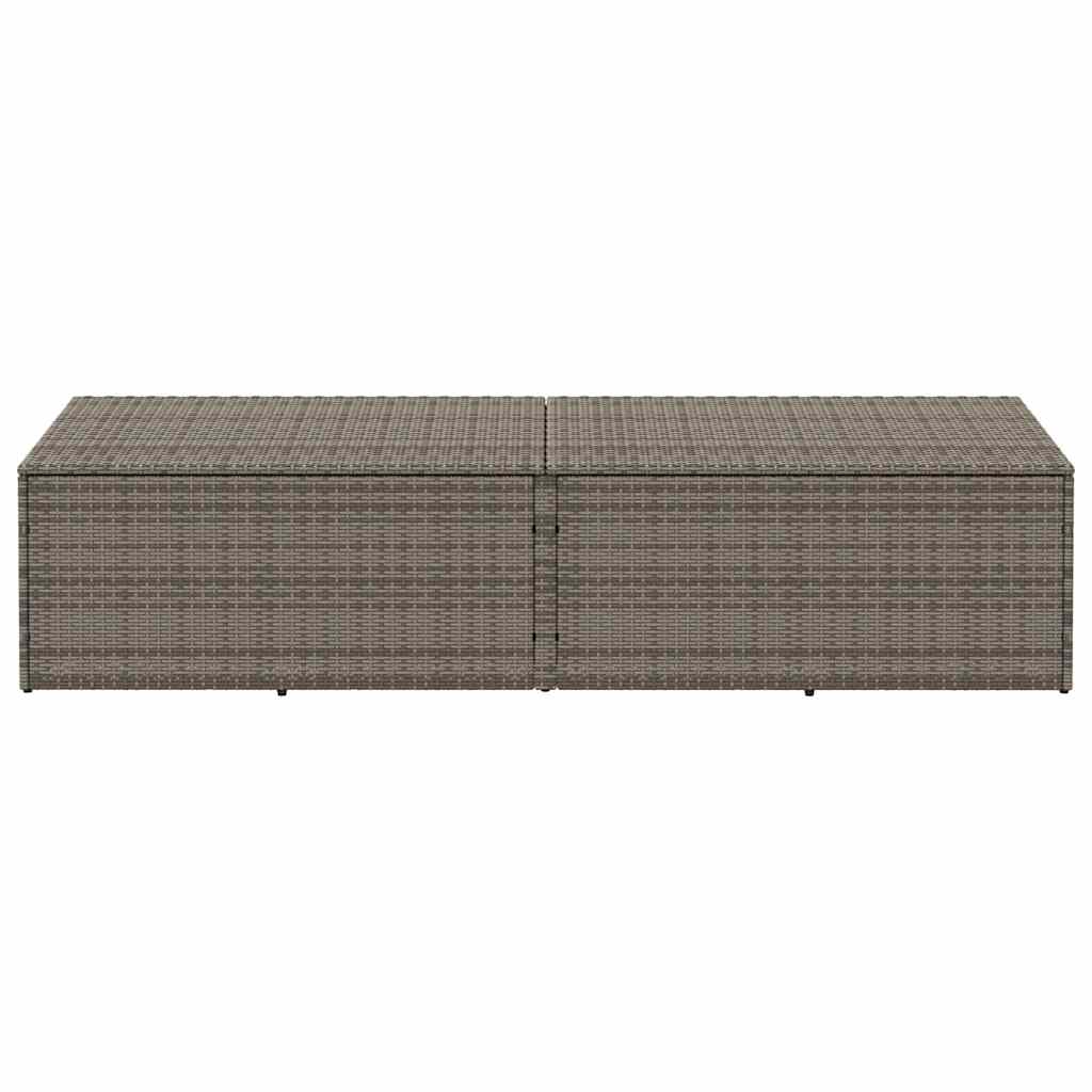 Tuinbox 220x50x58 cm poly rattan grijs - Afbeelding 3