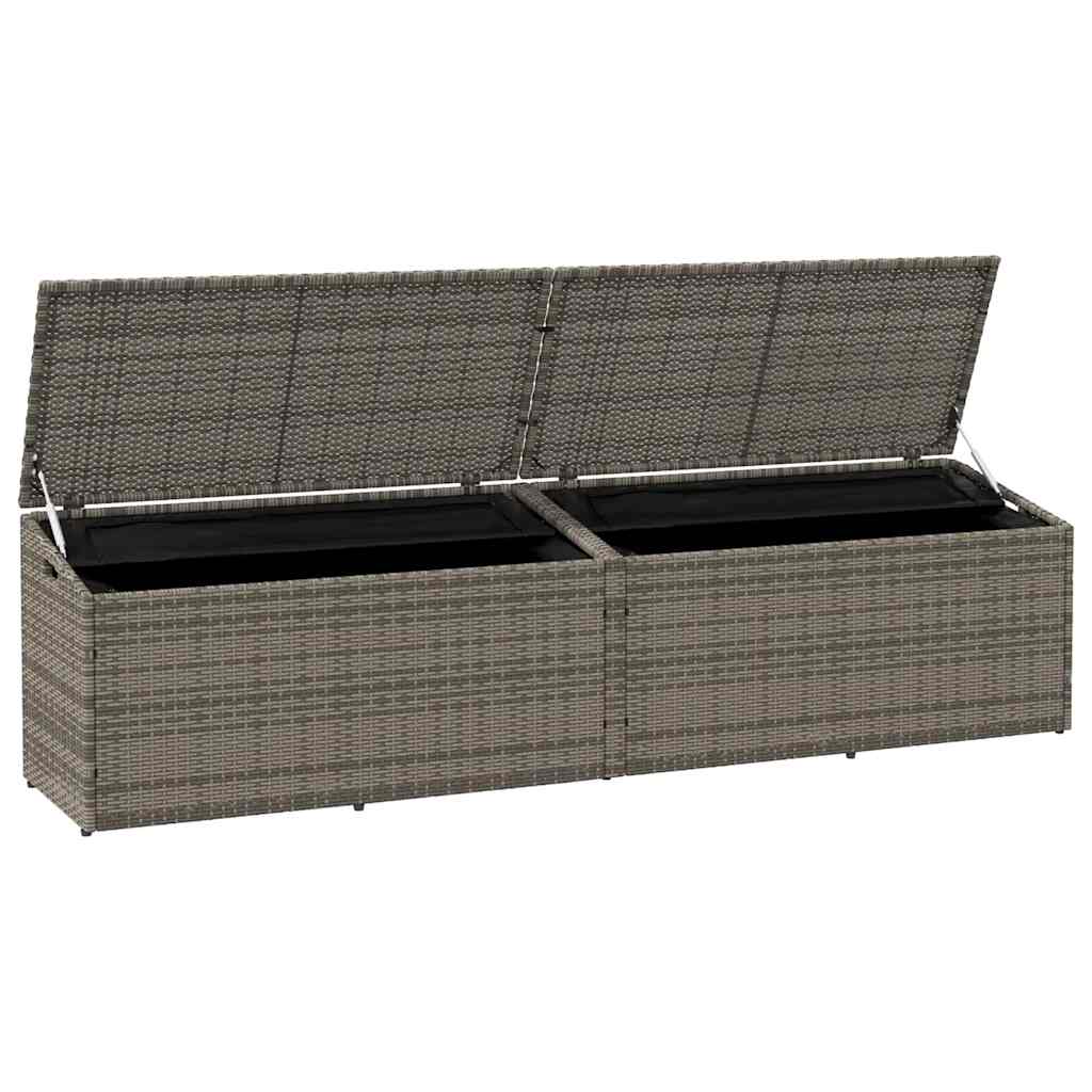 Tuinbox 220x50x58 cm poly rattan grijs - Afbeelding 4