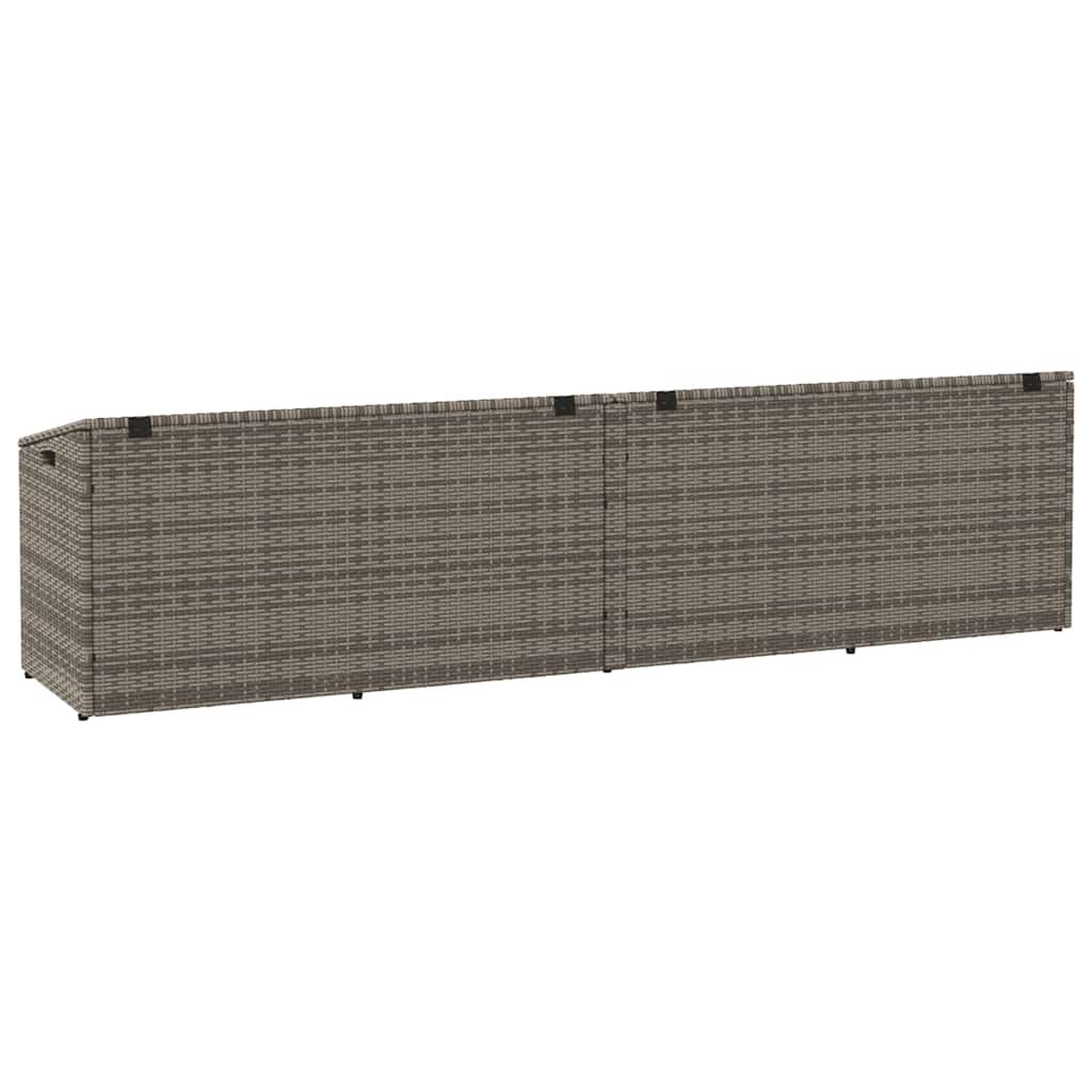 Tuinbox 220x50x58 cm poly rattan grijs - Afbeelding 6