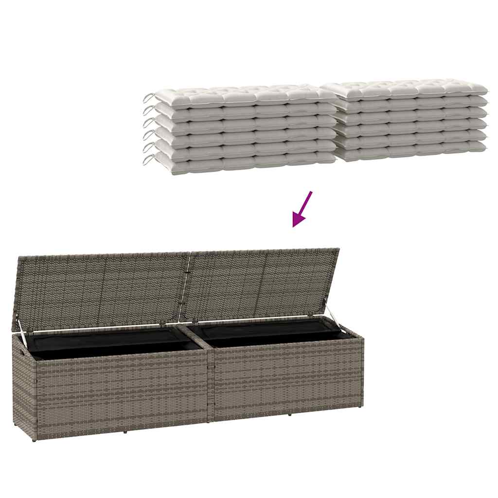 Tuinbox 220x50x58 cm poly rattan grijs - Afbeelding 7