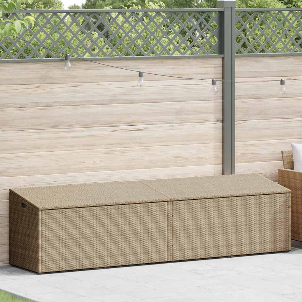 Tuinbox 220x50x58 cm poly rattan beige - Afbeelding 2