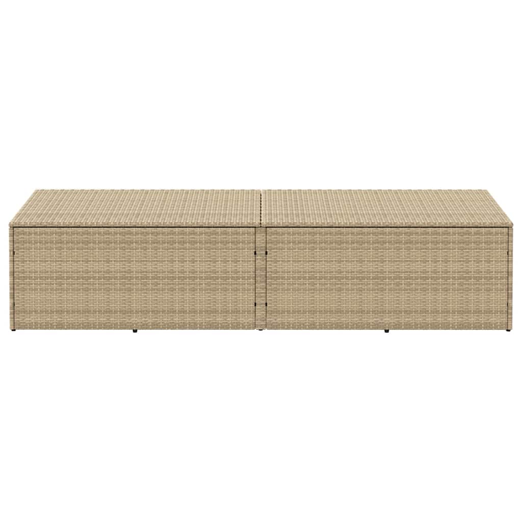 Tuinbox 220x50x58 cm poly rattan beige - Afbeelding 3