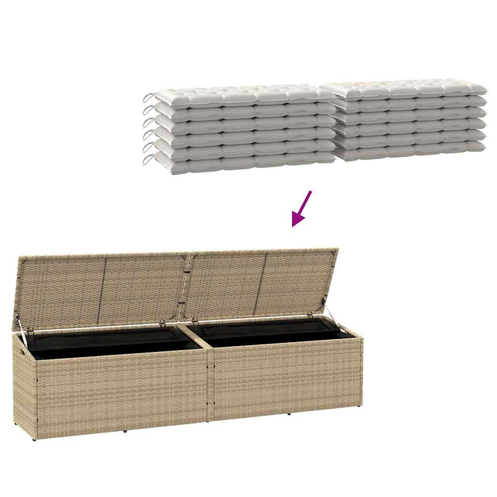 Tuinbox 220x50x58 cm poly rattan beige - Afbeelding 7
