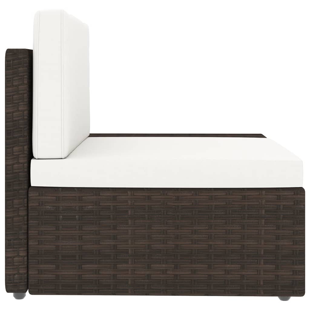14-delige Loungeset met kussens poly rattan bruin - Afbeelding 7