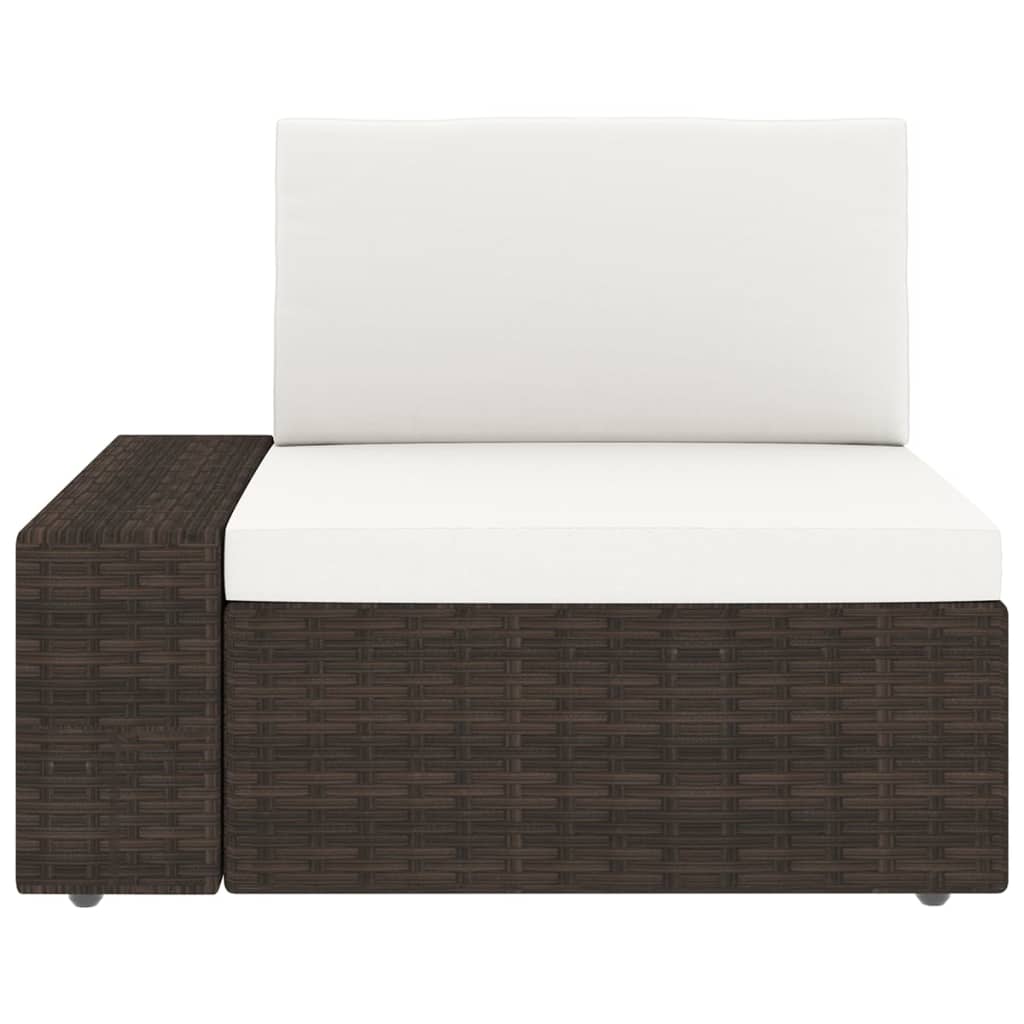 14-delige Loungeset met kussens poly rattan bruin - Afbeelding 8