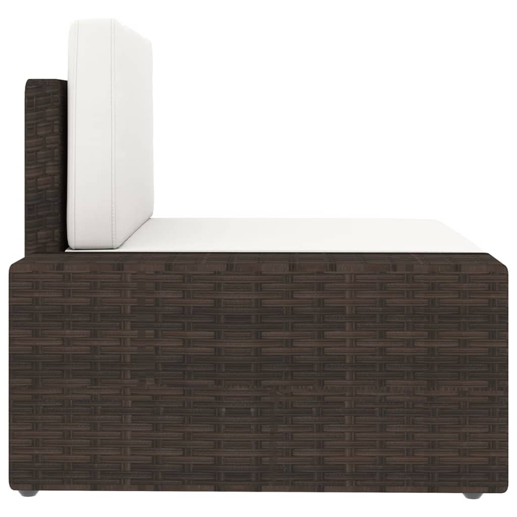 14-delige Loungeset met kussens poly rattan bruin - Afbeelding 9
