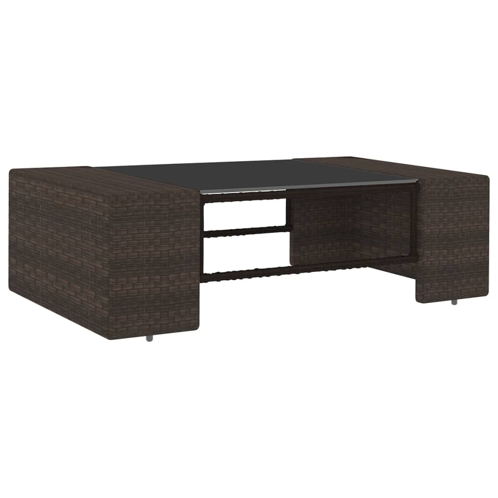 14-delige Loungeset met kussens poly rattan bruin - Afbeelding 10