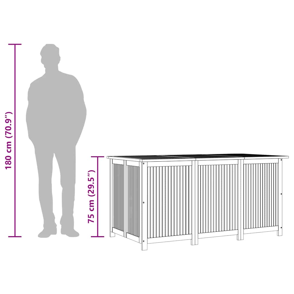 Tuinbox 150x80x75 cm massief acaciahout - Afbeelding 11