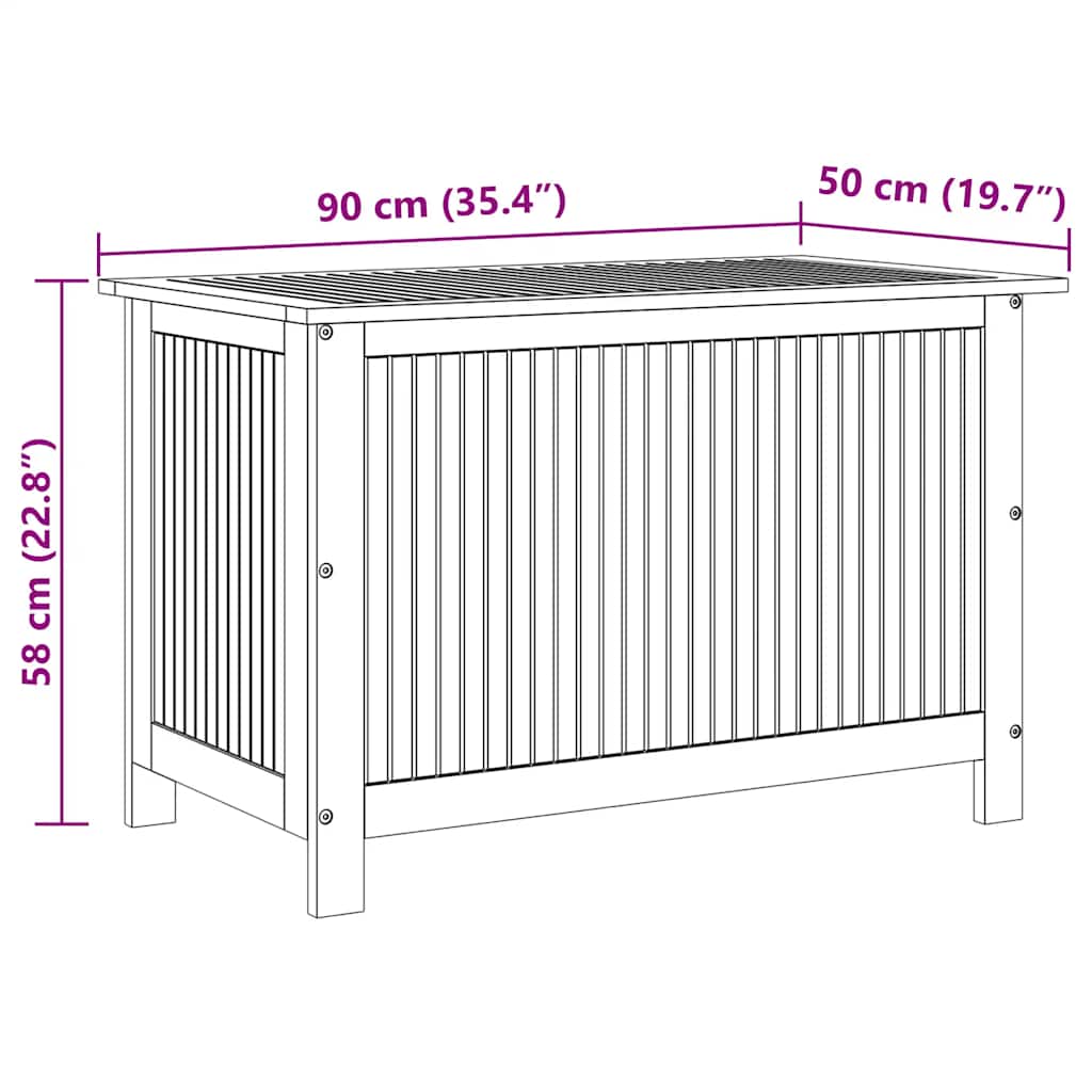 Tuinbox 90x50x58 cm massief acaciahout - Afbeelding 11