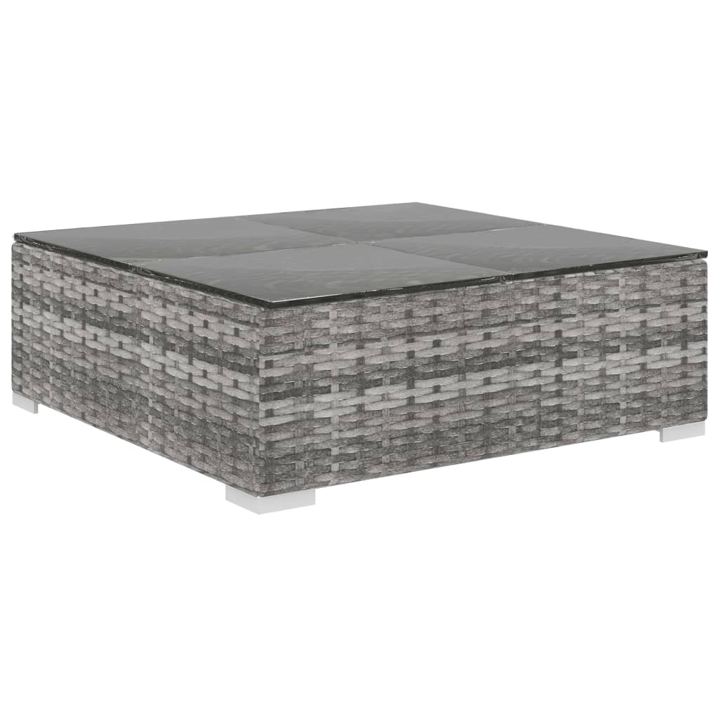 12-delige Loungeset met kussens poly rattan grijs - Afbeelding 7