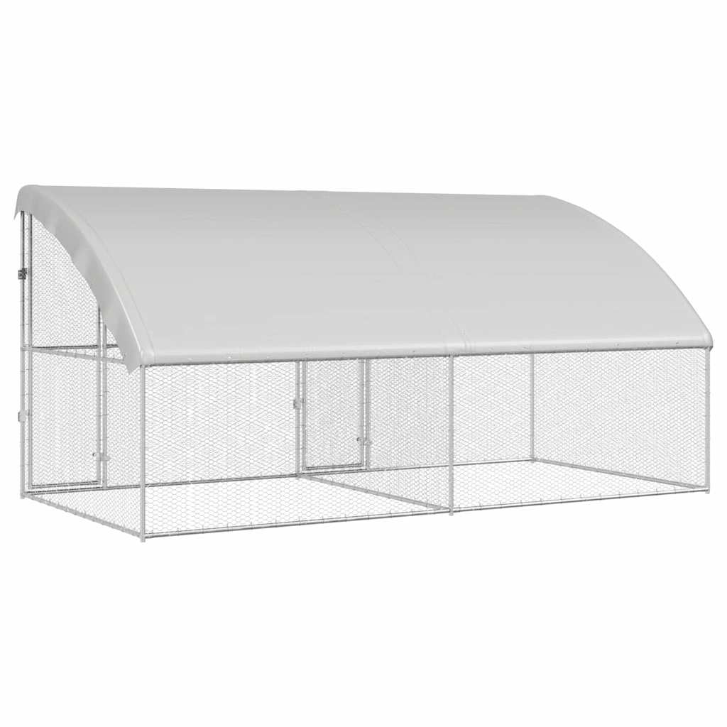 Kippenhok Zilver 400 x 200 x 198.5 cm Gegalvaniseerd staal - Afbeelding 6
