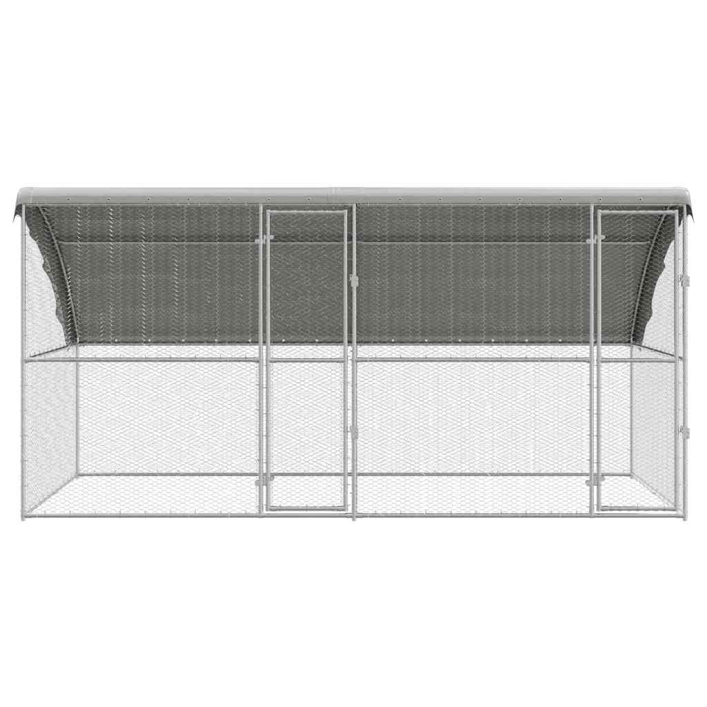 Kippenhok Zilver 400 x 200 x 198.5 cm Gegalvaniseerd staal - Afbeelding 4