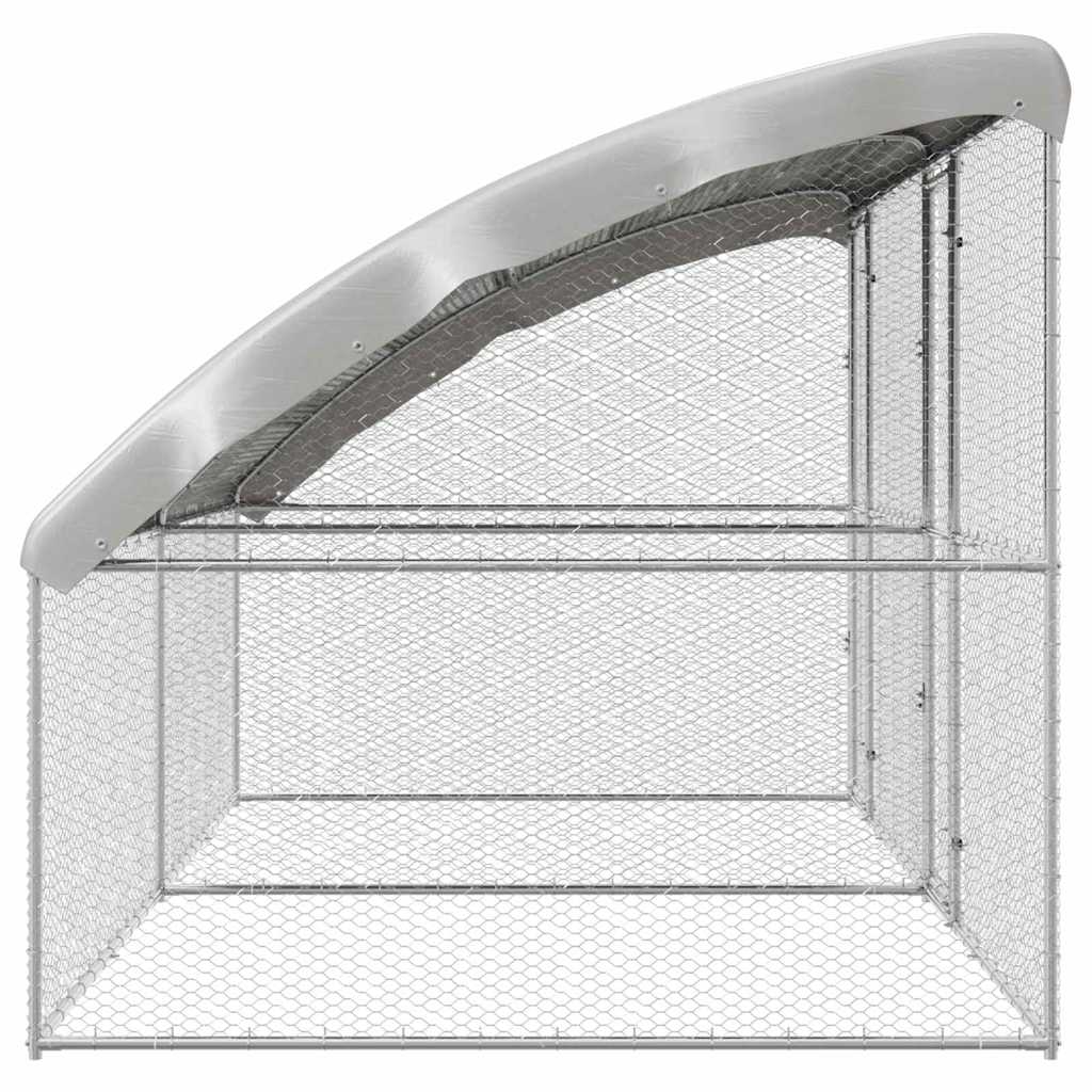 Kippenhok Zilver 400 x 200 x 198.5 cm Gegalvaniseerd staal - Afbeelding 5
