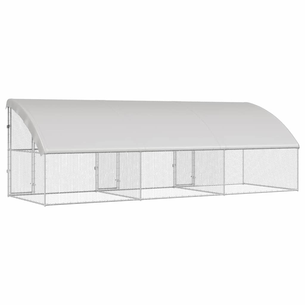 Kippenhok Zilver 600 x 200 x 198.5 cm Gegalvaniseerd staal - Afbeelding 5
