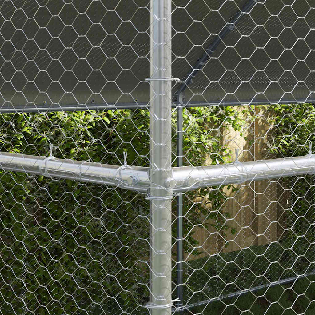 Kippenhok Zilver 800 x 200 x 198.5 cm Gegalvaniseerd staal - Afbeelding 2