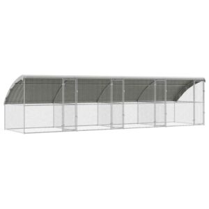 Kippenhok Zilver 800 x 200 x 198.5 cm Gegalvaniseerd staal