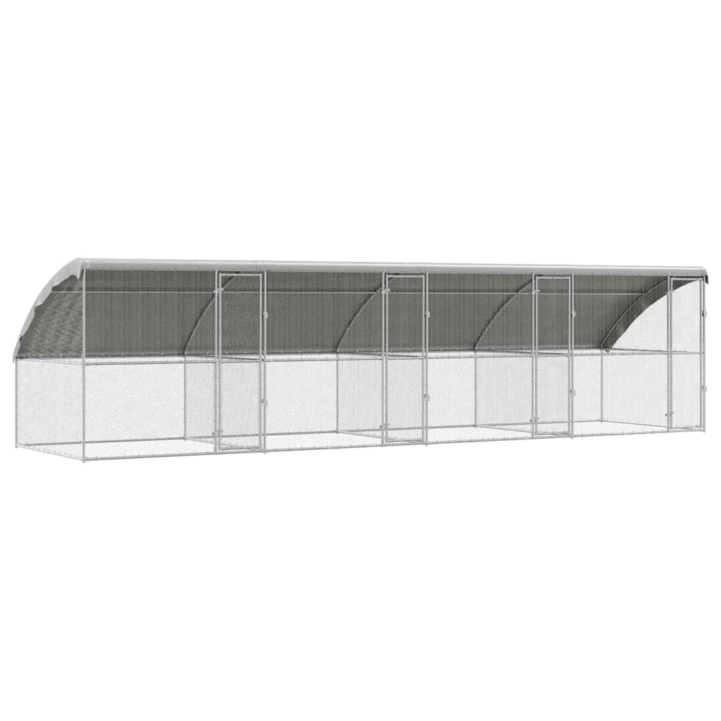 Kippenhok Zilver 800 x 200 x 198.5 cm Gegalvaniseerd staal