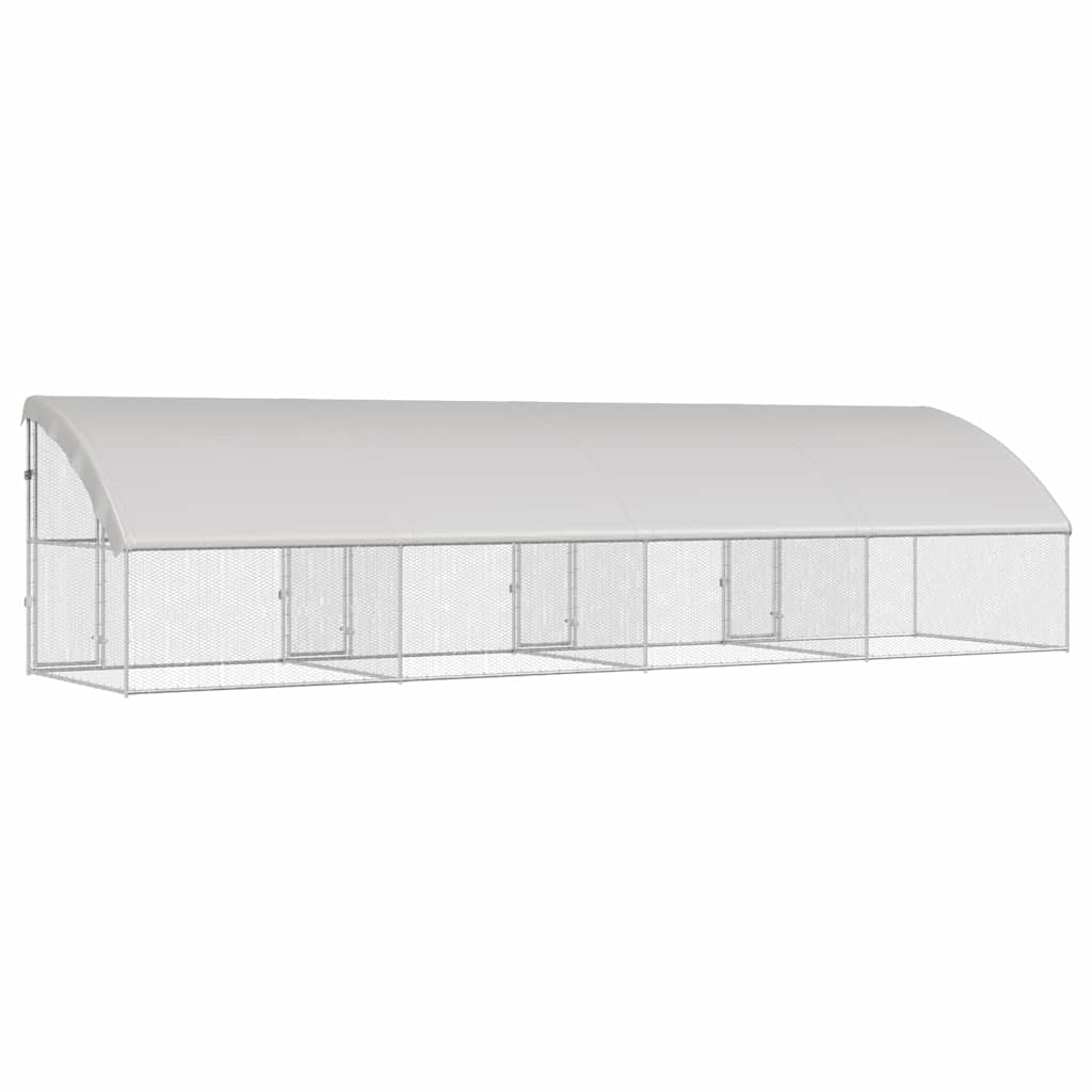 Kippenhok Zilver 800 x 200 x 198.5 cm Gegalvaniseerd staal - Afbeelding 5