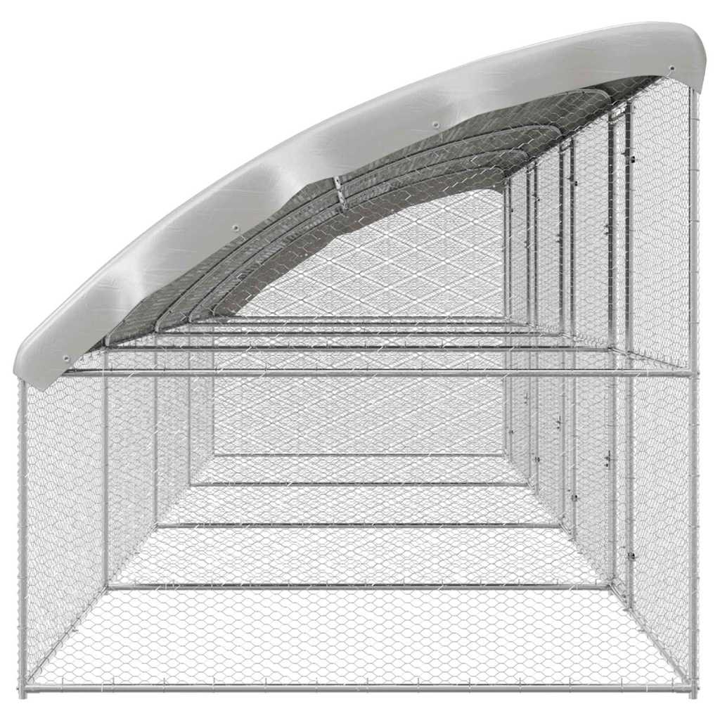 Kippenhok Zilver 800 x 200 x 198.5 cm Gegalvaniseerd staal - Afbeelding 4