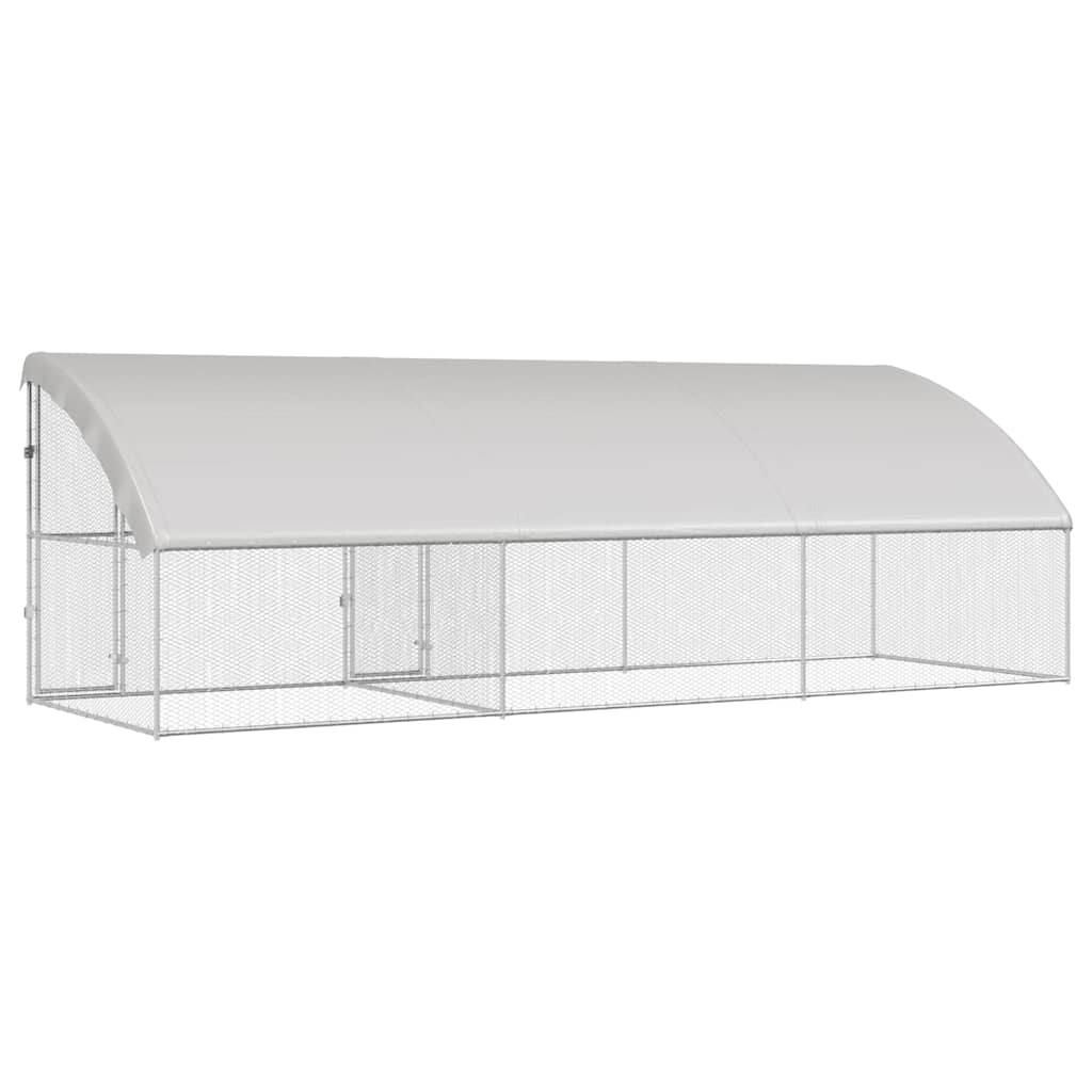 Kippenhok Zilver 600 x 200 x 198.5 cm Gegalvaniseerd staal - Afbeelding 5