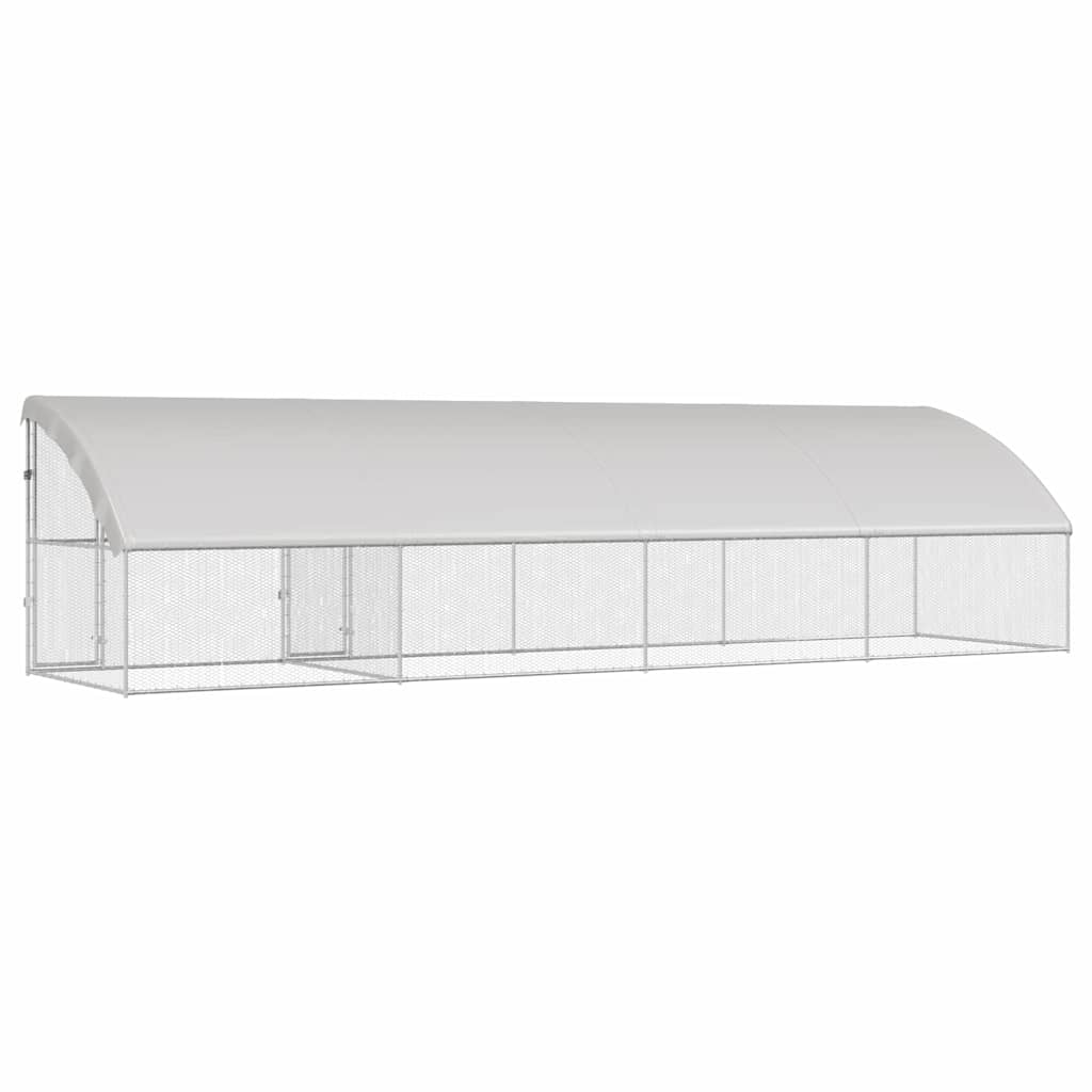 Kippenhok Zilver 800 x 200 x 198.5 cm Gegalvaniseerd staal - Afbeelding 6