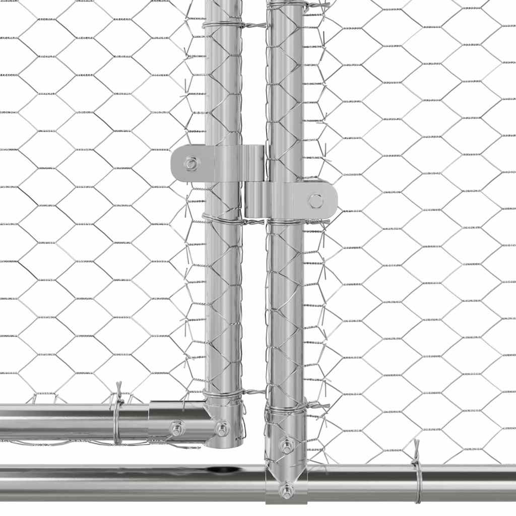 Kippenhok Zilver 400 x 200 x 198.5 cm Gegalvaniseerd staal - Afbeelding 6