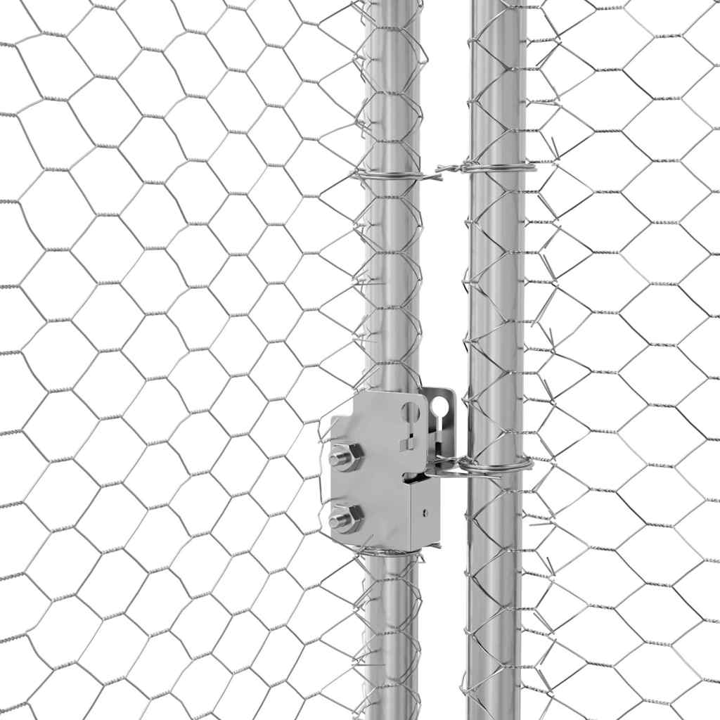 Kippenhok Zilver 400 x 200 x 198.5 cm Gegalvaniseerd staal - Afbeelding 7