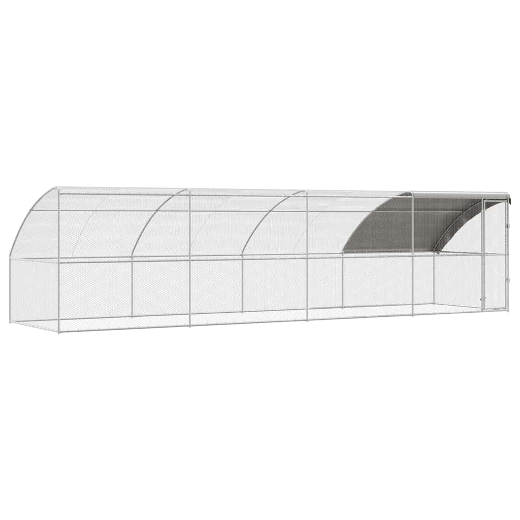 Kippenhok Zilver 800 x 200 x 198.5 cm Gegalvaniseerd staal