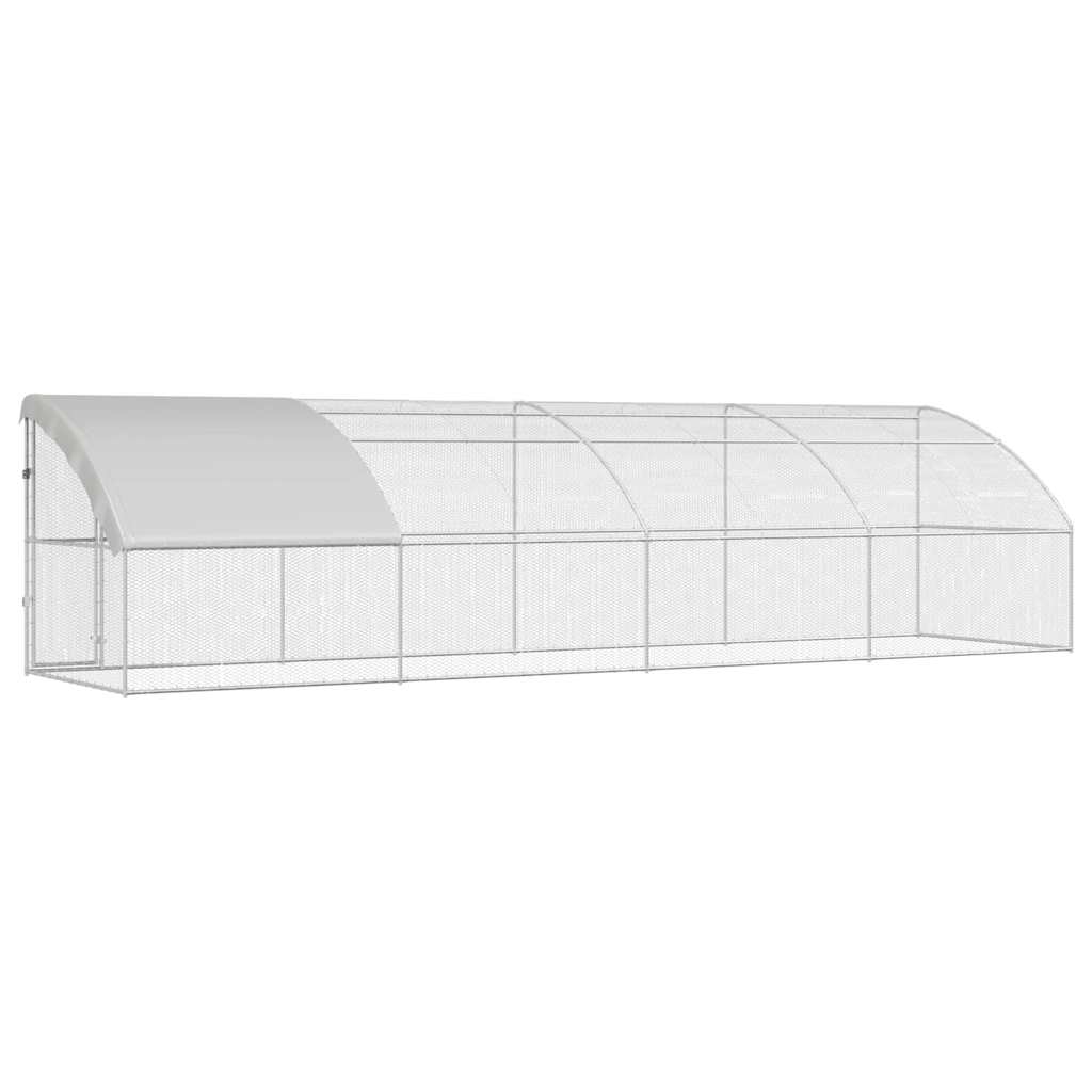 Kippenhok Zilver 800 x 200 x 198.5 cm Gegalvaniseerd staal - Afbeelding 5