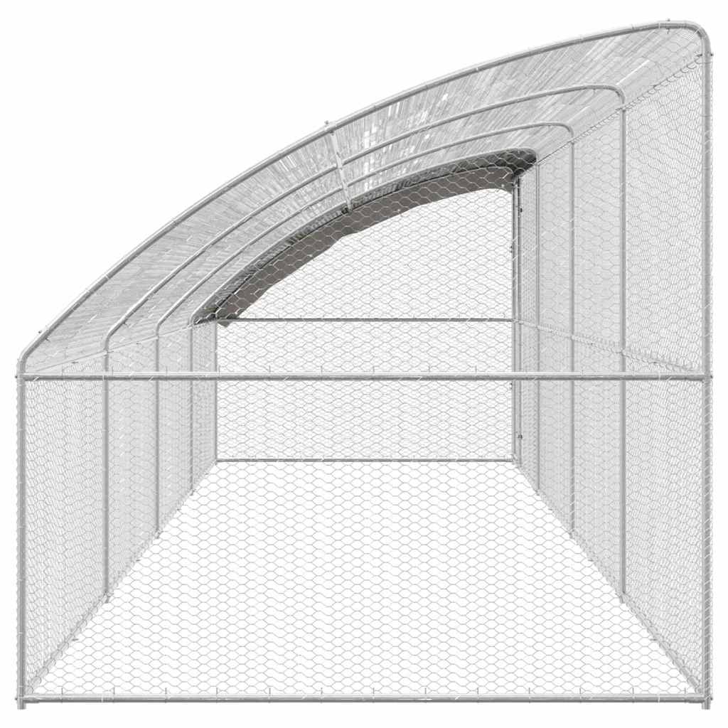 Kippenhok Zilver 800 x 200 x 198.5 cm Gegalvaniseerd staal - Afbeelding 4