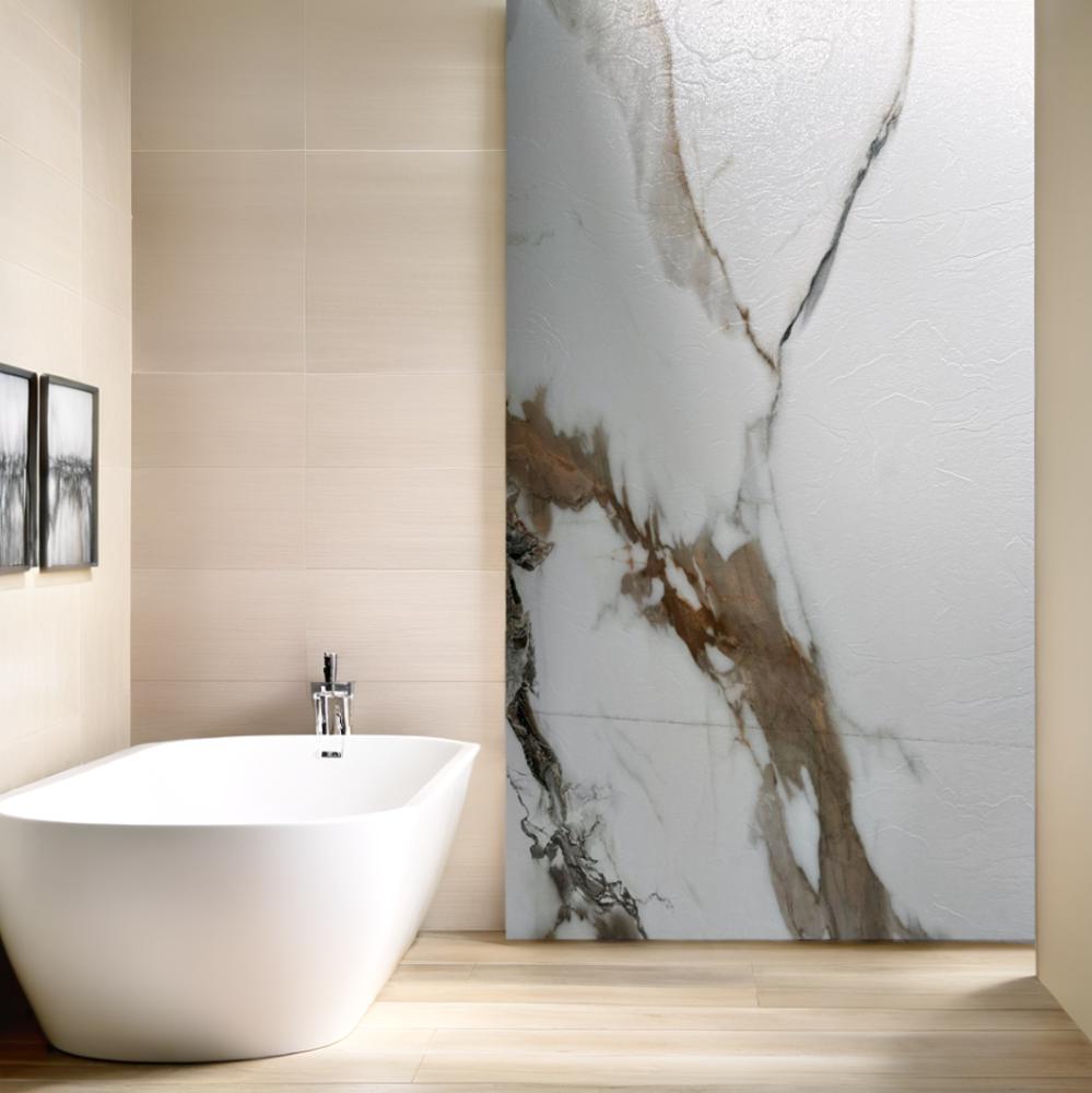 120x280x0,3 cm - PVC Wandpaneel MAT Calacatta GOLD - Afbeelding 2