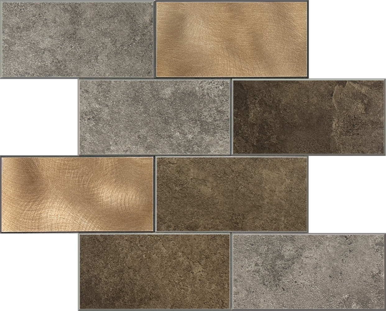 Koper XL Taupe Grijs METRO - Zelfklevend Mozaiek 30.5x30.5x4mm