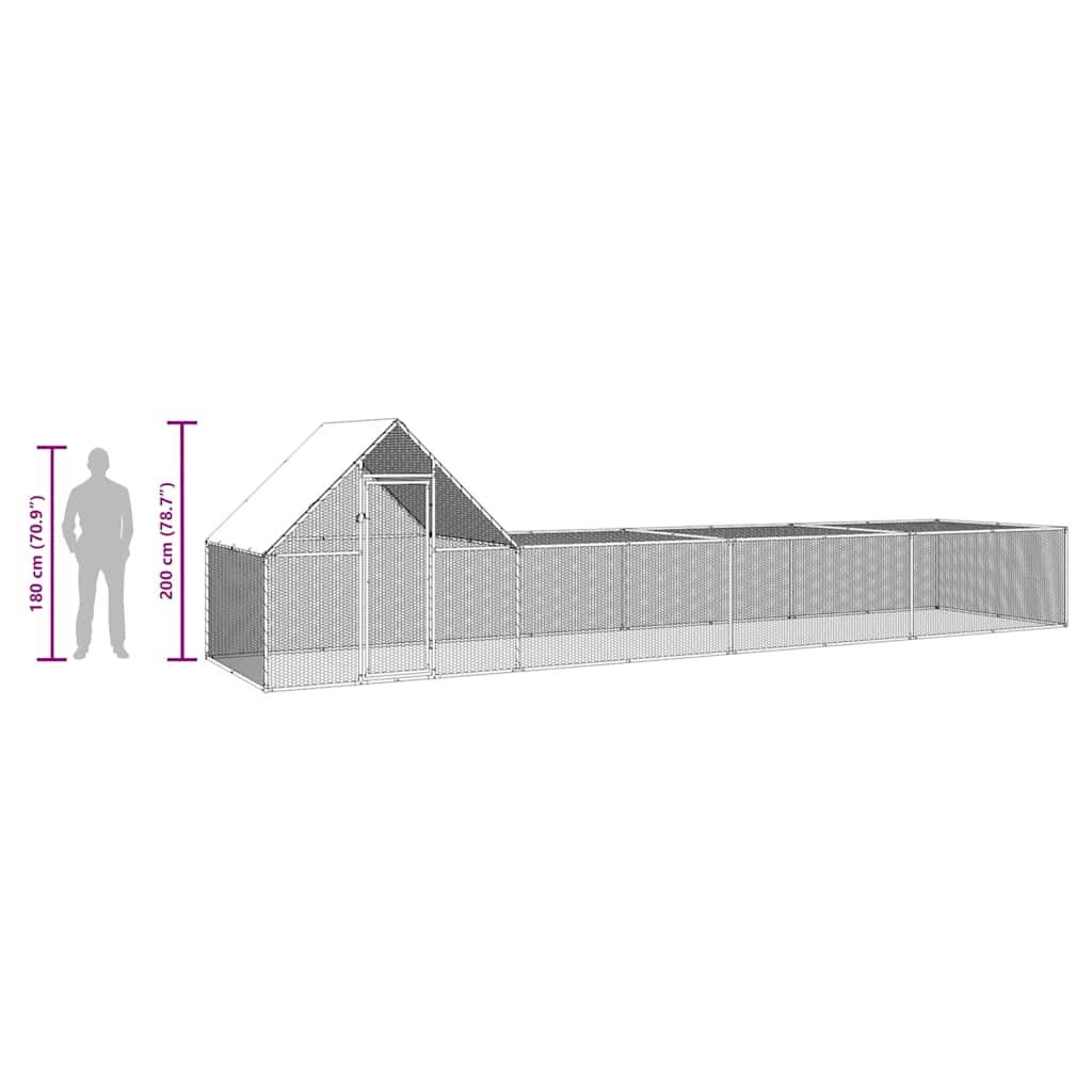 Kippenren 8x2x2 m gegalvaniseerd staal - Afbeelding 10