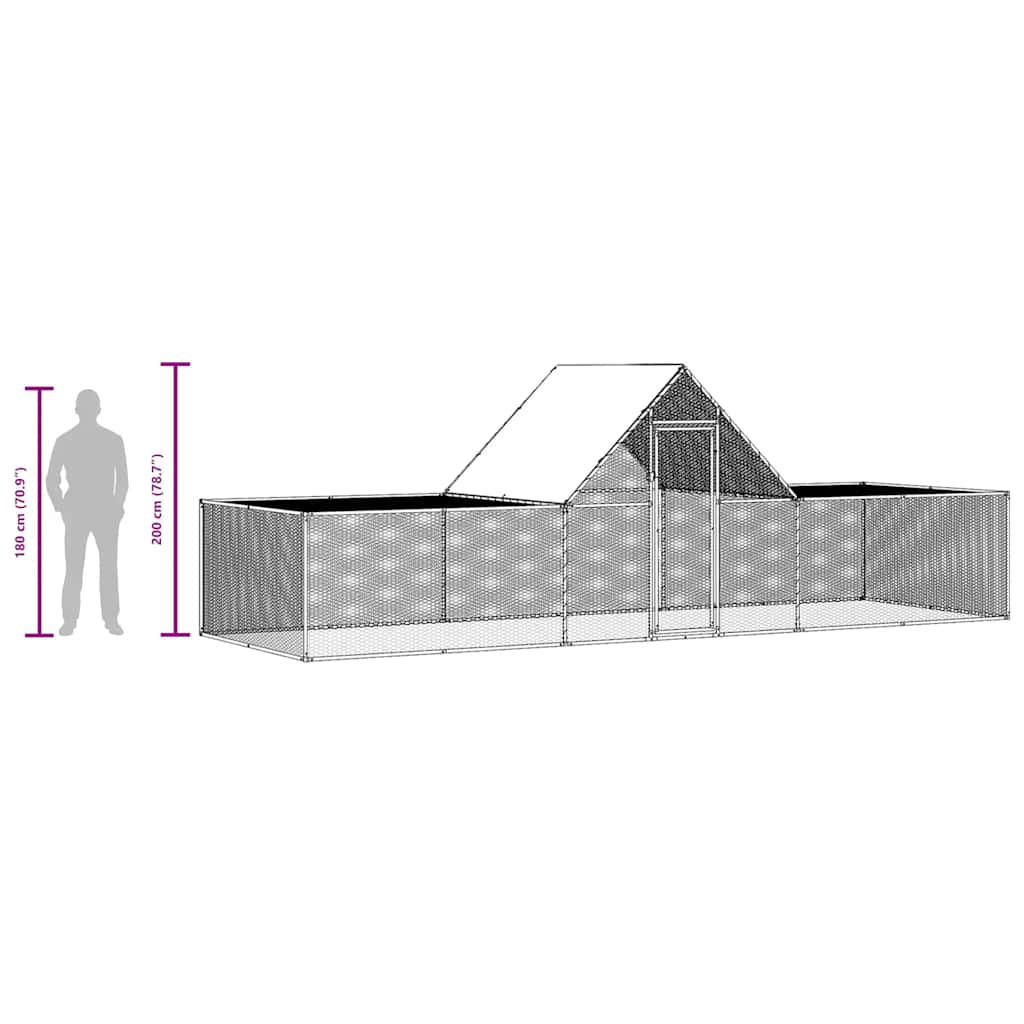 Kippenren 6x2x2 m gegalvaniseerd staal - Afbeelding 10
