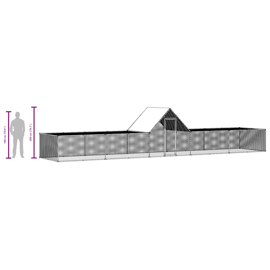 Kippenren 10x2x2 m gegalvaniseerd staal - Afbeelding 10