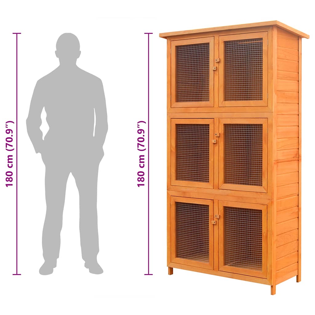 Dierenhok 6 kamers hout - Afbeelding 8